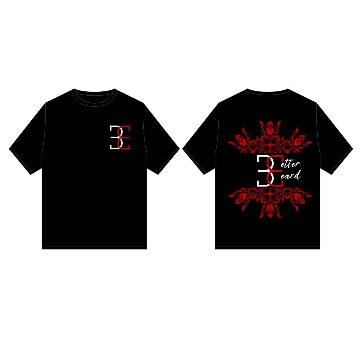 BetterBeard T-Shirts - Black/Red/White