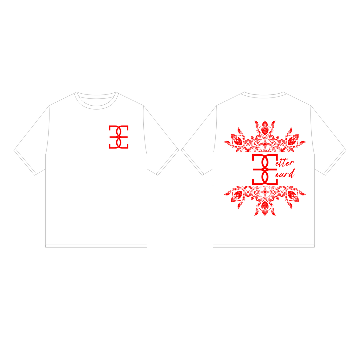 BetterBeard T-Shirts - White/Red